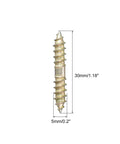 Double Ended Hanger Bolts Set For Wood Joining 96 Pieces 5x13mm Self Tapping Thread Dowel Screws Hidden Fasteners, dimensions shown