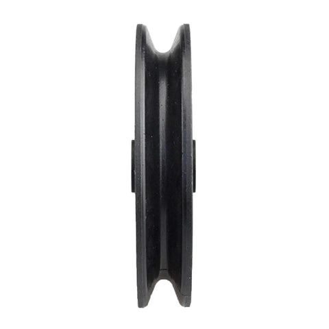 Heavy Duty Pulley Wheel Set For Cable Fitness Machines, Round Roller Bearing System For Gym Studio And Home Workouts, Durable Cable Machine Part, Smooth Glide, Ideal For Strength Training And Functional Fitness, black nylon side view