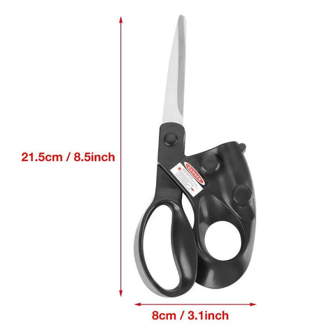 Sewing scissors with black ergonomic handles, laser-guided, 21.5 cm long for fabric and crafts