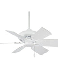 Supra 32 Inch White Ceiling Fan With Six Blades, Quiet Motor, 3 Speed Pull Chain, Includes 6 Inch Downrod, Light Kit Not Included