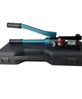 16 Ton Hydraulic Cable Lug Crimper Kit With 13 Die Sets For 9 AWG To 600 MCM Electrical Terminals shown with black carrying case.