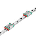 Get Your Hands On This MGN12 250mm Linear Guide Rail With Two Precision Slide Blocks Featuring Sweet 4-Point Load Support And slick Lube System For Smooth Moves, showing steel linear rail and dual slide blocks.