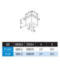 Diagram of Beefed Up Direct Vent Box For Gas Stoves And Fireplaces Black 4 x 6-5/8 Inches size specifications chart.