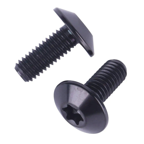 Close-up of Set Of 4 Titanium Button Torx Head Bolts M6 For Bikes And Motorcycles 12Mm 15Mm 20Mm 25Mm Grade 5 Fully Threaded Black Lightweight