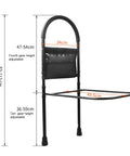 2-In-1 Bed Safety Rails For Seniors With Handy Hand Rail, adjustable height with measurements, supports sitting and exiting bed