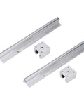2 Pack 300mm Steel Linear Rail Guide With SBR16 Slide Block For CNC Parts Easy Install Heavy Duty Precision Motion Guide For Industrial Automation And Robotic Systems, two rails and blocks