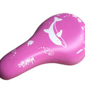 Pink Kids Bike Saddle For 14, 16, 18, 20, And 24 Inch Bicycles with Breathable Curve Design and Fun Patterns
