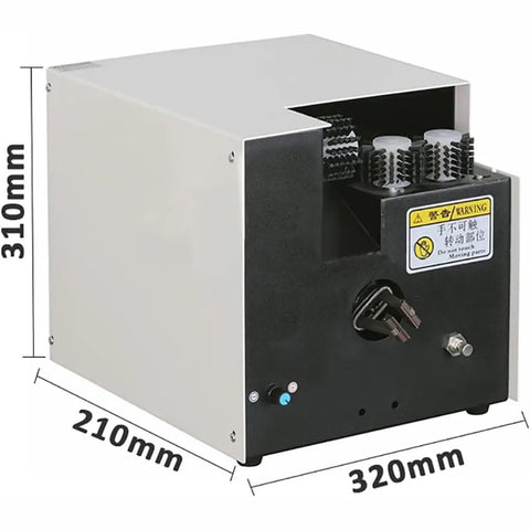 Automatic Wire Twister For 5 To 60 mm Cables, Three Brush Twist Tool machine with dimensions shown