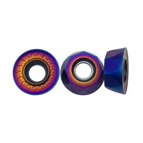 10 Pack RPMT1204 MOE-JS lathe turning inserts with nano quenched blue coating and R6 chipbreaker for hard steel on SRDCN holder