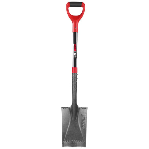 Garden Shovel Flat Spade Edge Trenching Spade With Fiberglass Handle 43 Inch 1050 Manganese Steel Blade Zigzag Tip