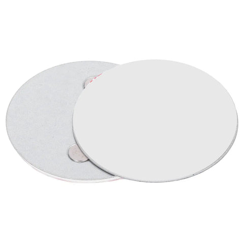 Heavy Duty Magnetic Smoke Detector Mount With Ridiculously Strong Suction And Zero Drill Hassle For Smooth Ceiling Or Wall Setup Including Steel Double Side Tape Two Piece Kit, circular steel mounting plates.