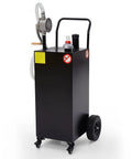 40 Gallon Gas Caddy With Four Wheels Portable Heavy Duty Fuel Tank Includes Manual Transfer Pump Black
