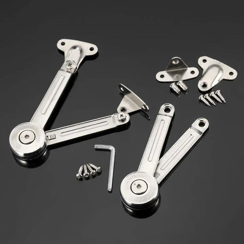 2 Pack Lift Up Cabinet Struts for Doors and Cupboards, Hydraulic Lid Stay Hinges, Durable Steel, Oil Resistant Finish