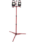 Dual 20W LED Work Lights On 6 Ft Tripod, 6000 Lumen Convertible Setup with Independent Beams, Red and Black Adjustable Stand