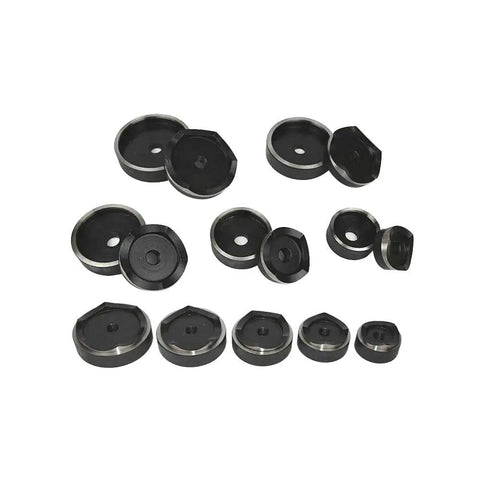 Hydraulic Knockout Punch Driver Kit With Hole Dies Half Inch To Four Inch Range displayed in various sizes