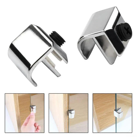 Heavy Duty Zinc Alloy Glass Clamp Hinge With Built-In Soft Close Damping, Fits 36mm Glass Thickness, 3-Way Adjustable For Smooth, Quiet Cabinet Door Operation And Safe Close, silver clamp hinge