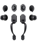 Double Front Door Handle Set With Knobs Matte Black Finish Keyed Handle And Dummy Front Door Lock Ideal For Double Doors Front Or Office Doors Easy Install And Secure Entry