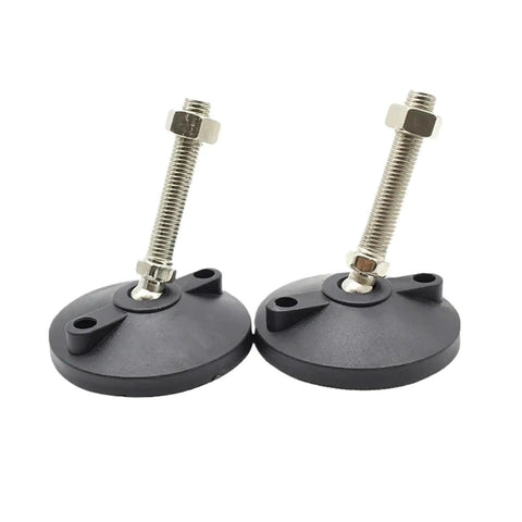 Heavy Duty Adjustable Chair Leg Floor Protectors 10 Pack M8 Threaded Nylon Glides with rubber feet and screws.