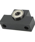 EF12 Ball Screw Support With Bearing for CNC Router and Lathe, heavy-duty high carbon steel mount block, front angle view