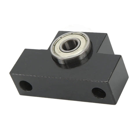 EF12 Ball Screw Support With Bearing for CNC Router and Lathe, heavy-duty high carbon steel mount block, front angle view