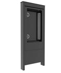 Heavy Duty 55 Inch Outdoor Portrait Kiosk Weatherproof Digital Signage Enclosure with open frame for LG XE4F M Series Displays.
