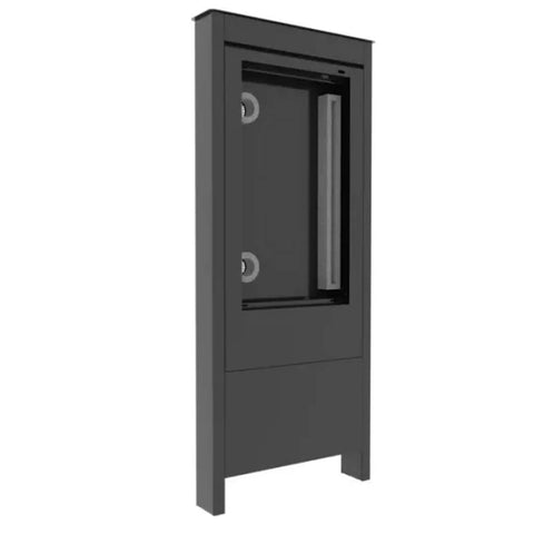 Heavy Duty 55 Inch Outdoor Portrait Kiosk Weatherproof Digital Signage Enclosure with open frame for LG XE4F M Series Displays.