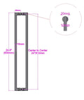 24 Inch Double Sided Push Pull Door Handle In Brushed Stainless Steel For Sliding Barn Doors Easy Install For Wood Or Glass Doors top view with 24 in center spacing