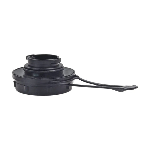 Side view of Fuel Tank Cap Replacement For Briggs And Stratton Mowers 550e 550ex Series, heavy-duty design with connecting strap.