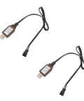 2 Pack SM 3P RC Charger Kit with SM 3PIN Plug for 7.4V 2S LiPo Batteries USB 5V 2A Input 500mA Output Fast Charge Universal Charger