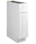 Shaker Style Unassembled Base Kitchen Cabinet 9 W x 24 D x 34.5 H Brown With Solid Wood Face And Door Frame, front view