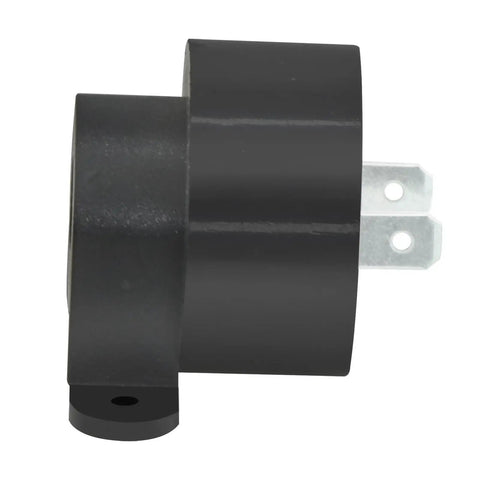 Side view of a Five Pack Golf Cart Reversing Horn Siren Buzzer Kit 12V-48V Universal Fit For Most Golf Carts, Plastic Body, One Color.