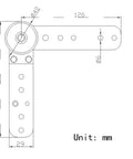 Top Shelf Knockout Heavy Duty Furniture Hinges For Bed To Sofa Conversion Built Like A Tank Steel pivot connector dimensions in mm.