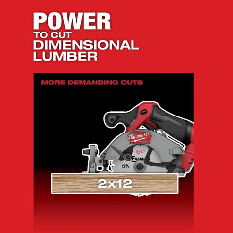 M12 Fuel 5-3/8 Inch Circular Saw Cordless With Brushless Powerstate Motor and REDLINK Plus Intelligence cutting dimensional lumber