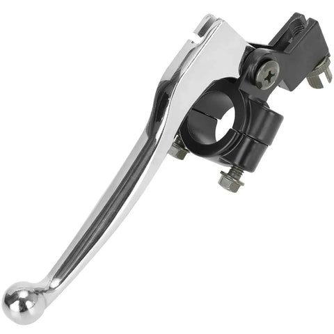 Left Brake Handle Clutch Lever Perch for Mini Bikes and Dirt Bikes Fits Coleman CT200U Trail 200 BT200X, silver alloy with 22mm mount