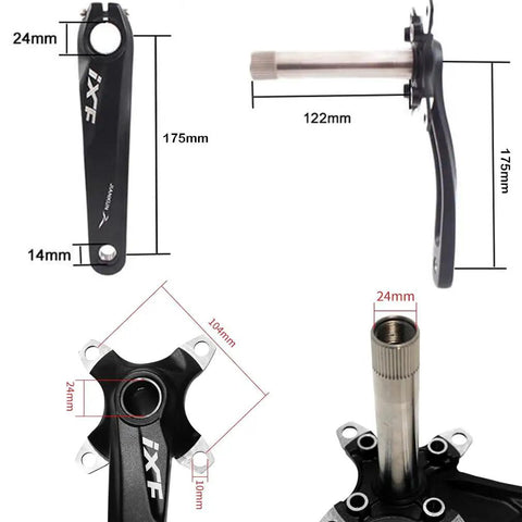 Crank Arm Set 175mm 104 BCD With Bottom Bracket Kit And Chainring Bolts For MTB BMX And Road Bikes, Compatible With Shimano FSA Giant, Aluminum Alloy Lightweight