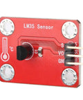 Red LM35 Temperature Sensor Module With Linear 10mV Per Degree Celsius Output For Microbit And Plug And Play DIY Electronics
