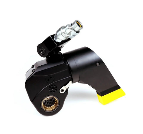 Pro Grade Hydraulic Torque Wrench With Anti Corrosion Alloy Build And 360 Degree Rotating Reaction Arm showing a detailed side view.