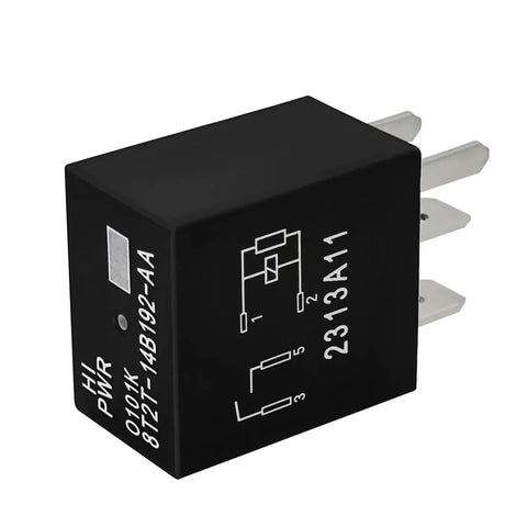 Two Pack 12V DC 4 Pin Automotive Relay 8T2T-14B192-AA OEM Replacement For Ford Vehicles, Plug-And-Play Ready, Durable, Easy Install, Beefy Power Relay For Car Wiring And Modules black relay with 4 metal pins