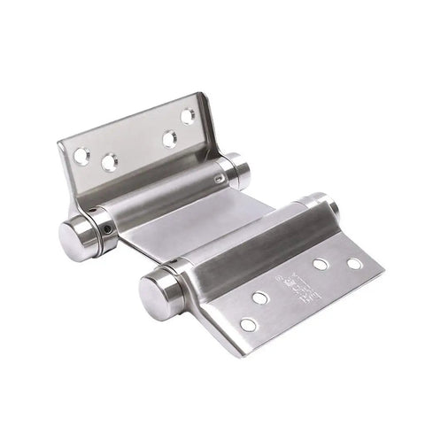 Heavy Duty Stainless Steel Double Open Spring Door Hinge 4 Inch Two Way Hinge in polished silver metal