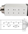 Top Shelf Air Cooled CNC Spindle Motor 7.5KW ER32 Collet 18000RPM 220V High Speed Router Mill Upgrade side view with detailed diagram.