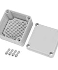 Open Outdoor IP67 Waterproof Junction Box with Mounting Plate, Weatherproof ABS Project Box 3.9 x 3.9 x 3 Inches, Gray
