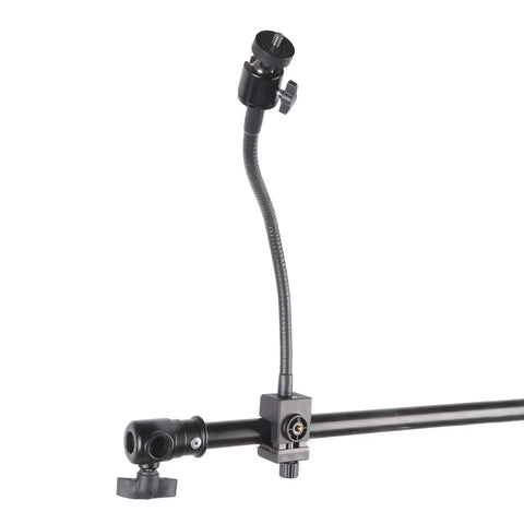 Flex Gooseneck C Clamp with 1/4-20 Threads, 360 Degree Rotation, Adjustable Arm, Universal Mount for Cameras and LED Lights