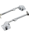 Dual Pack Pneumatic Cabinet Lift Supports Hinges with Soft Close Mechanism, silver zinc alloy telescopic hardware.