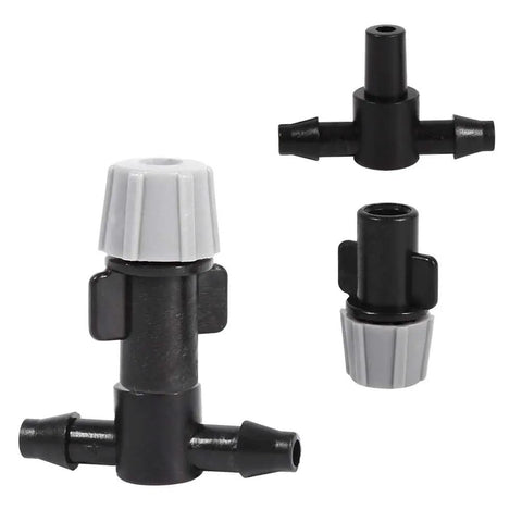 Close-up of 20 Piece Adjustable Sprinkler Drip Heads With Tee Joints Watering Mister System For Garden Lawn Farm No-Fuss Easy Setup