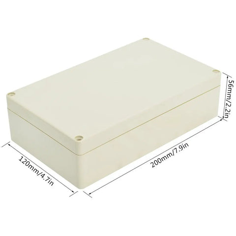 Built Tough IP65 Waterproof Junction Box Durable ABS Plastic Electrical Enclosure For DIY And Crew Favorite Jobs Heavy Duty Weather Proof Housing with dimensions.