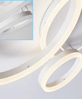 Close-up of Dimmable 3 Ring Ceiling Light With Remote Control, Adjustable 3000K-6000K Color Temperature, 54W 5400lm LED Fixture