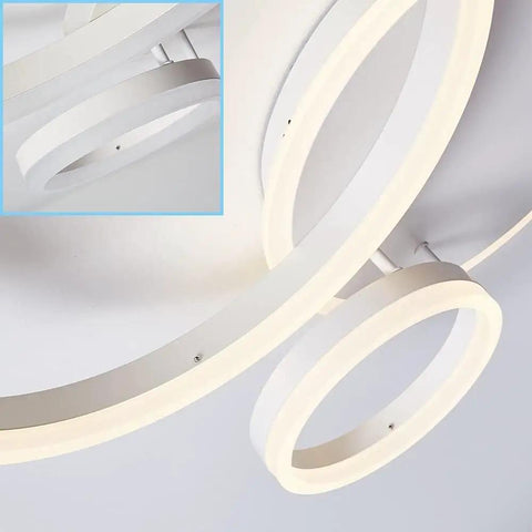 Close-up of Dimmable 3 Ring Ceiling Light With Remote Control, Adjustable 3000K-6000K Color Temperature, 54W 5400lm LED Fixture