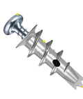 Heavy Duty Drywall Screws And Anchors Kit With Self Drilling No Prep Install 200 Sets Built To Last Yellow Zinc Plated Carbon Steel Rust Resistant Wall Fixing Hardware For Cabinets Shelves TV Mounts And More. single metal drywall anchor