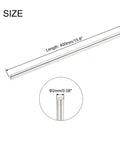 Pro Grade 2mm X 400mm Stainless Steel Round Rod, Solid Shaft Lathe Bar Stock dimensions showing length and thickness.