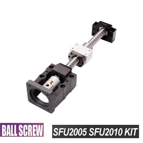 Sleek 1 Set 200 To 2000mm SFU2005 And SFU2010 Ballscrew Kit With 20mm Diameter Dia showcasing assembly and precision components.